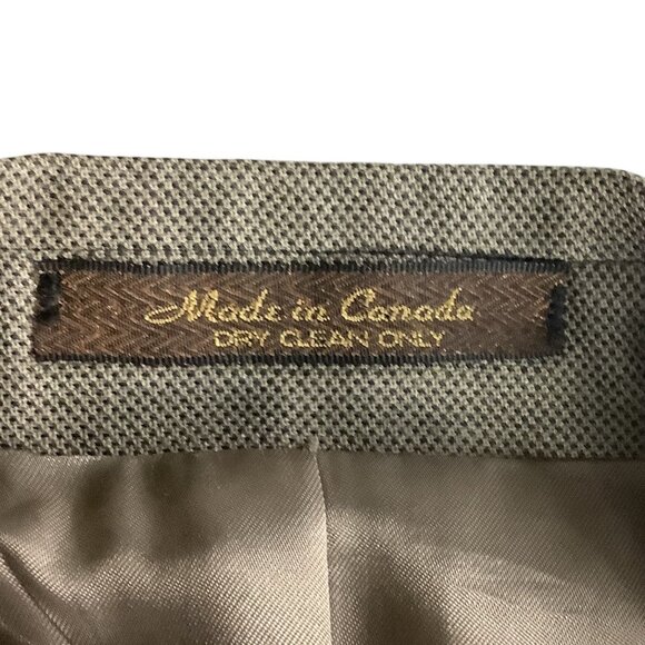 Kasper Men's Khaki Tan Wool Suit Jacket & Pants 2-Piece Set 46L Pure Virgin Wool - Picture 4 of 16